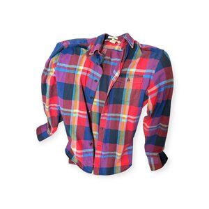 H&M L.O.G.G. Plaid Flannel Button‑Up Shirt – Multicolor – Size M (Regular)